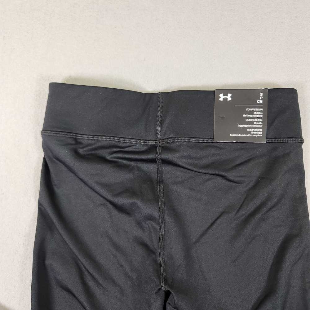 Under Armour Women's Black Compression HeatGear Mid Rise Leggings Small NWT - Picture 9 of 10